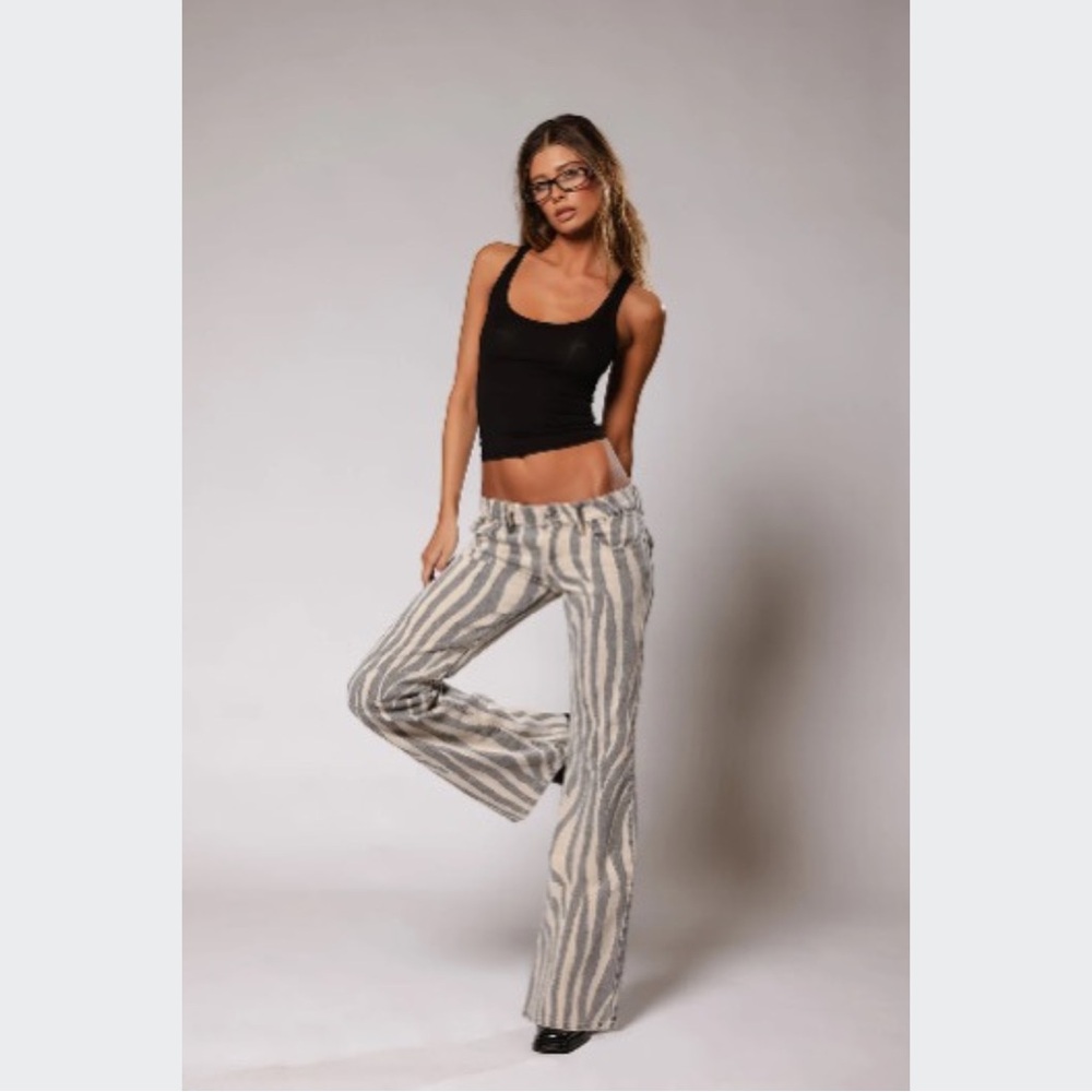 Black Tank Top and Striped Pants